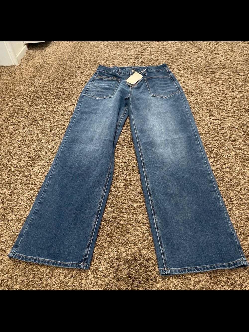 flamingals NWT midrise, boot, cut pocket detail, jeans, size large